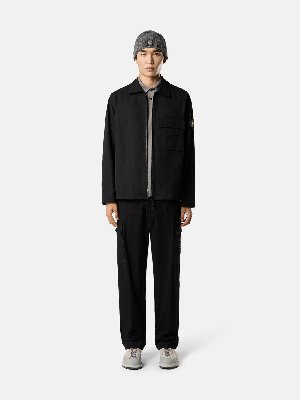 2200005 95% ORGANIC COTTON / 5% ELASTANE PIQUÉ Slim-fit short-sleeve polo shirt with Compass patch