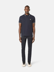 2200007 95% ORGANIC COTTON / 5% ELASTANE PIQUÉ Slim-fit short-sleeve polo shirt with striped details