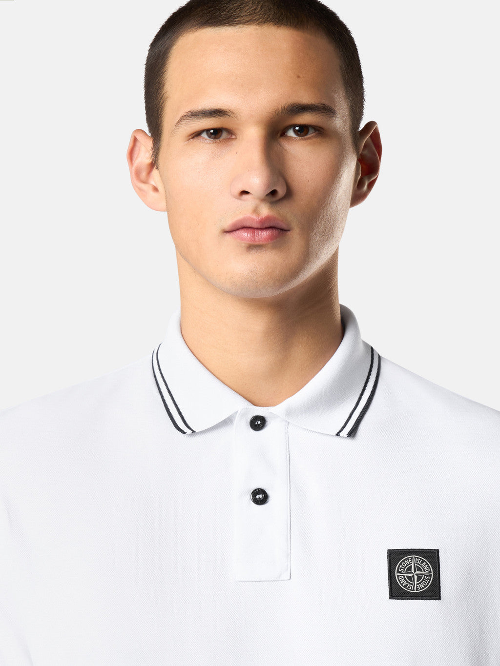 22002SL ORGANIC COTTON ELASTANE PIQUÉ Slim fit long sleeve polo shirt with Compass patch