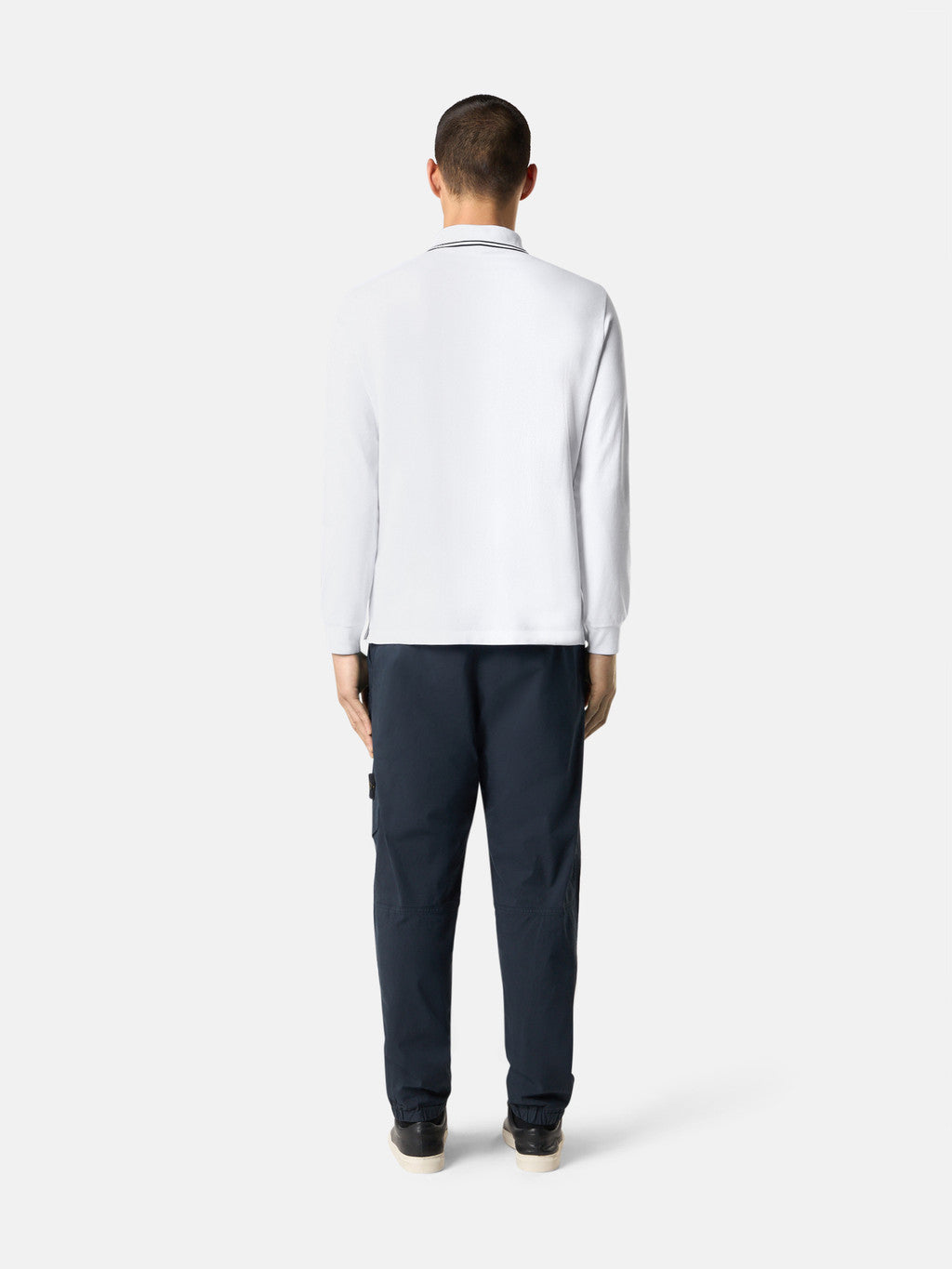 22002SL ORGANIC COTTON ELASTANE PIQUÉ Slim fit long sleeve polo shirt with Compass patch