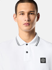 22002SL ORGANIC COTTON ELASTANE PIQUÉ Slim fit long sleeve polo shirt with Compass patch