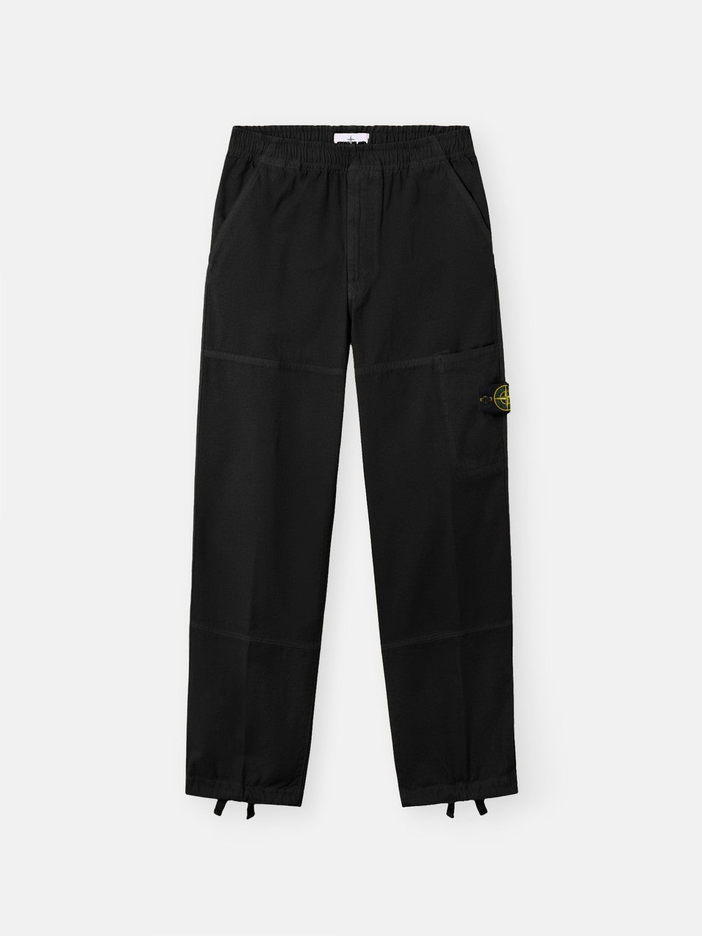 3100005 ORGANIC PANAMA COTTON 'OLD' EFFECT Loose-fit cargo trousers with elasticated waistband