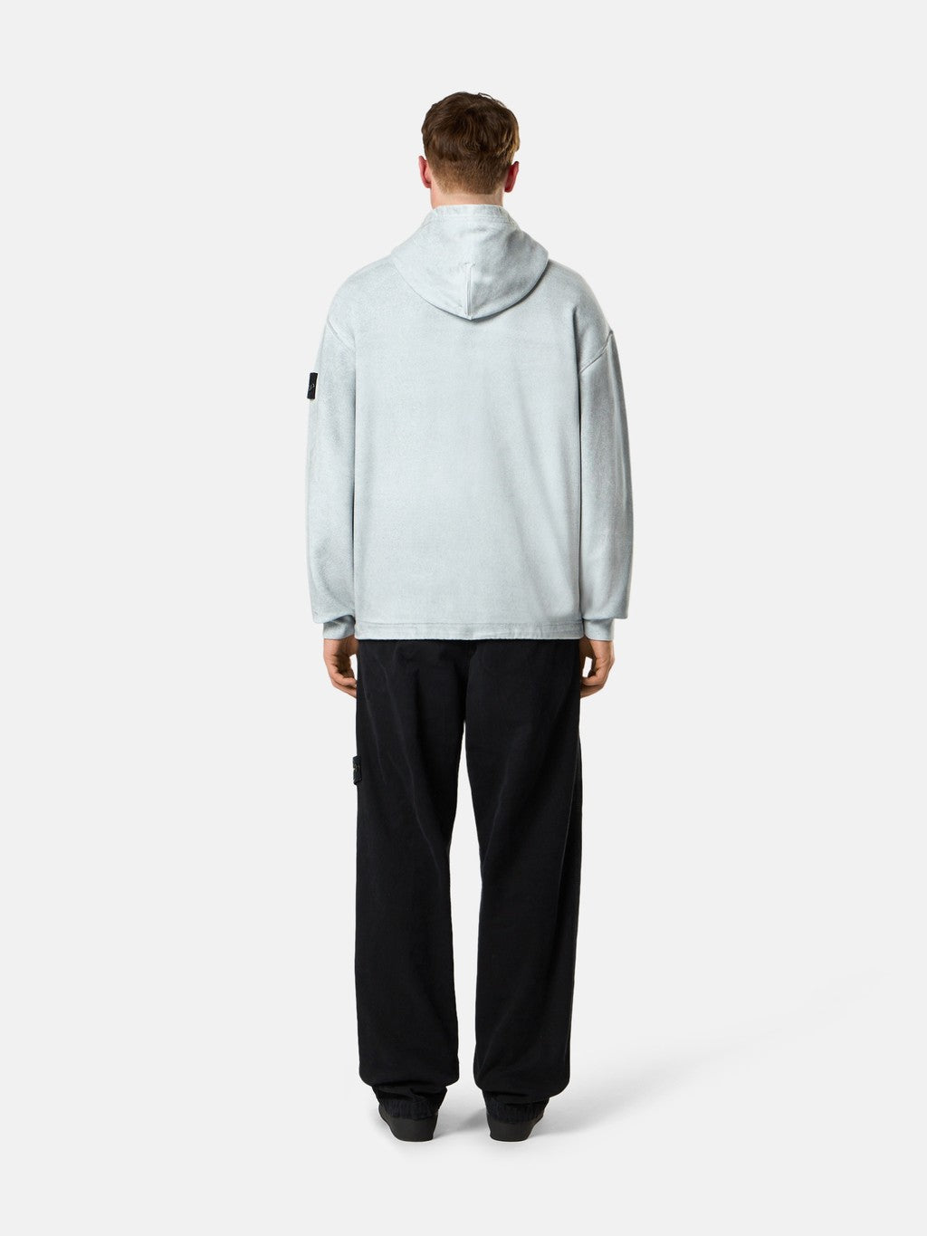 3100005 ORGANIC PANAMA COTTON 'OLD' EFFECT Loose-fit cargo trousers with elasticated waistband