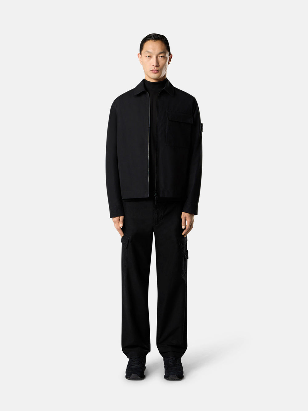 3100019 WEATHERPROOF COTTON CANVAS_STONE ISLAND GHOST Regular-fit cargo trousers with natural weather protection