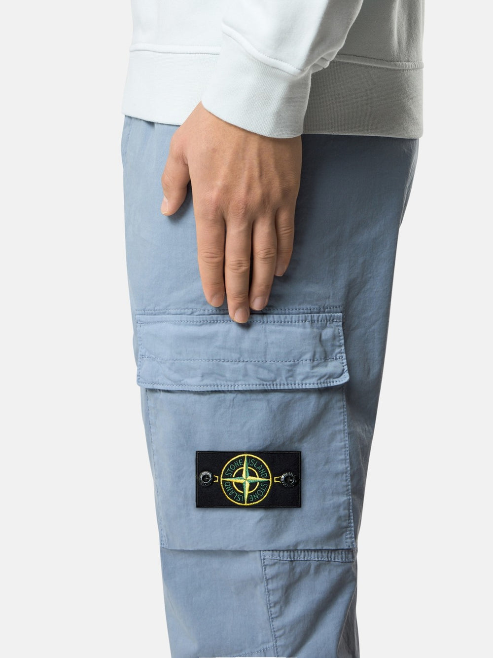 3100031 STRETCH ORGANIC COTTON TWILL Regular-tapered-fit cargo trousers with drawstring waistband