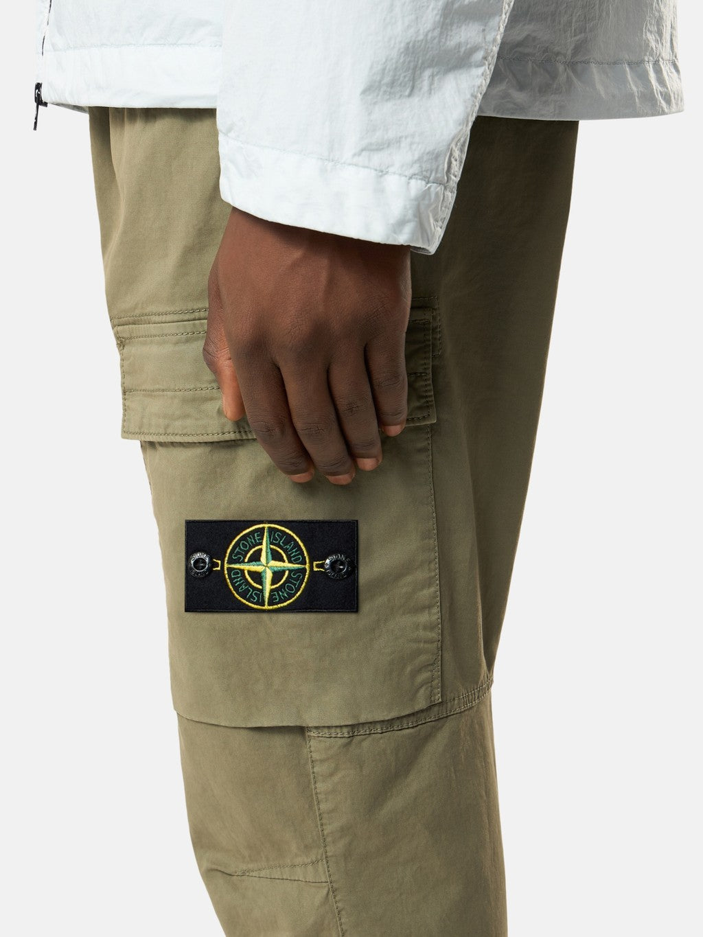 3100031 STRETCH ORGANIC COTTON TWILL Regular-tapered-fit cargo trousers with drawstring waistband