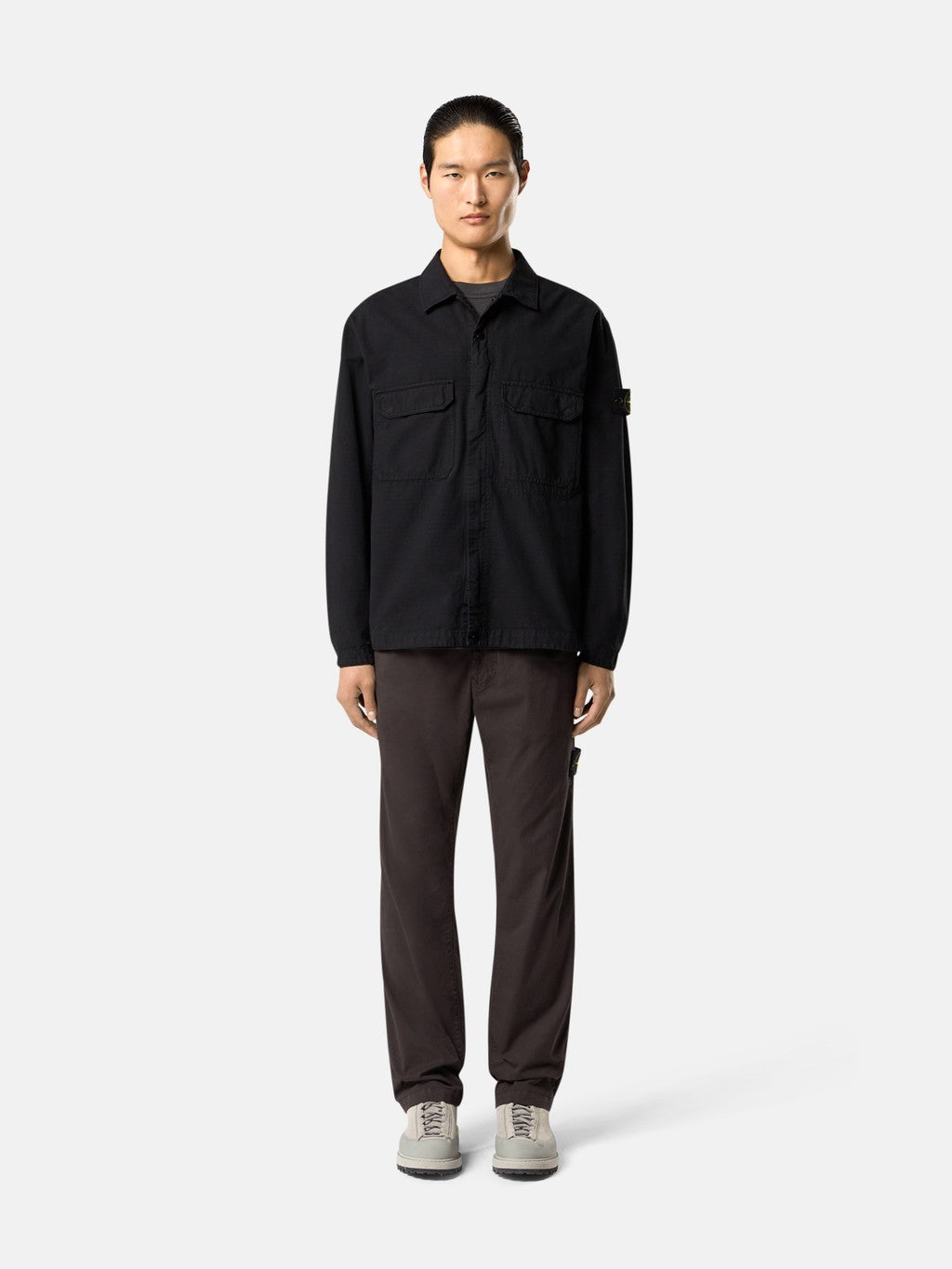 3100035 STRETCH ORGANIC COTTON TWILL Regular-fit chino trousers with snap pockets