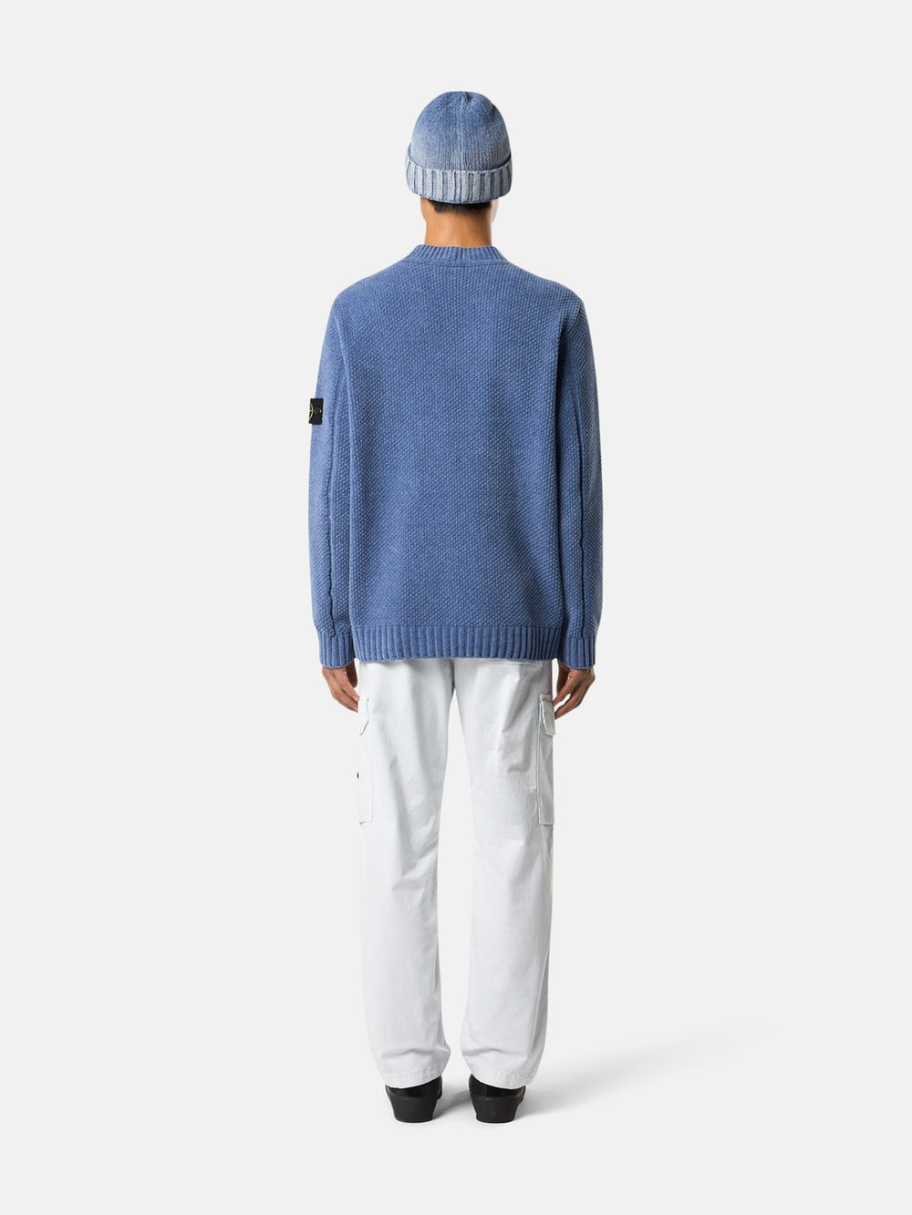 5100005 MOSS STITCH COTTON CHENILLE Mock neck jumper with ribbed trims