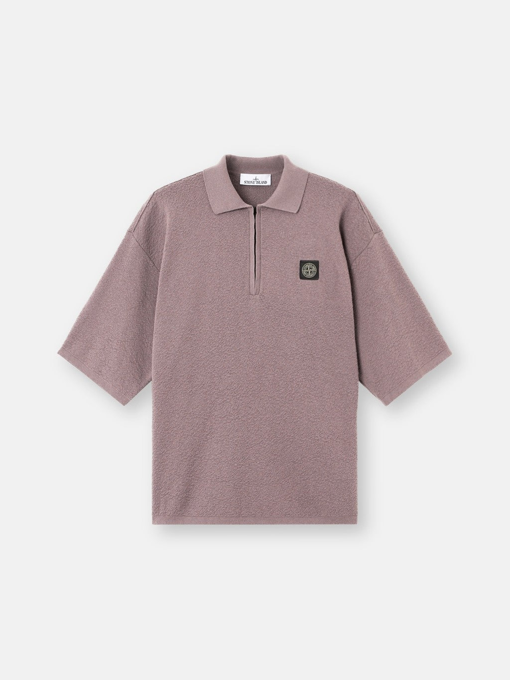 5100021 LIGHT RAW HAND ORGANIC COTTON Oversized-fit short-sleeve polo with zip