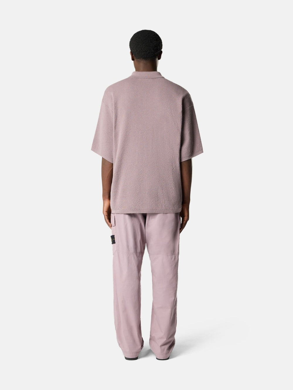 5100021 LIGHT RAW HAND ORGANIC COTTON Oversized-fit short-sleeve polo with zip