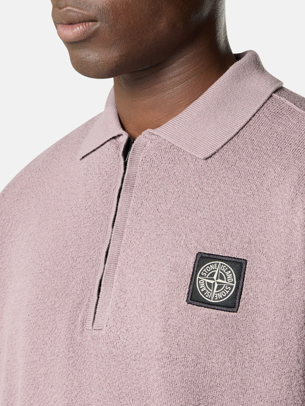 5100021 LIGHT RAW HAND ORGANIC COTTON Oversized-fit short-sleeve polo with zip