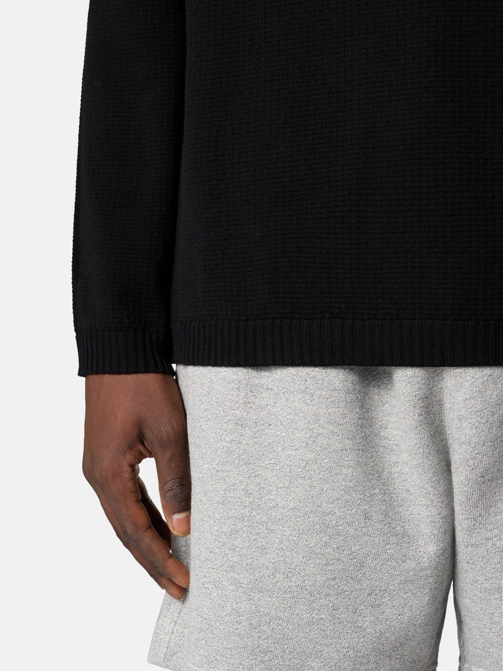 5100023 MICRO STITCH SOFT ORGANIC COTTON Loose-fit crewneck jumper with ribbed trims