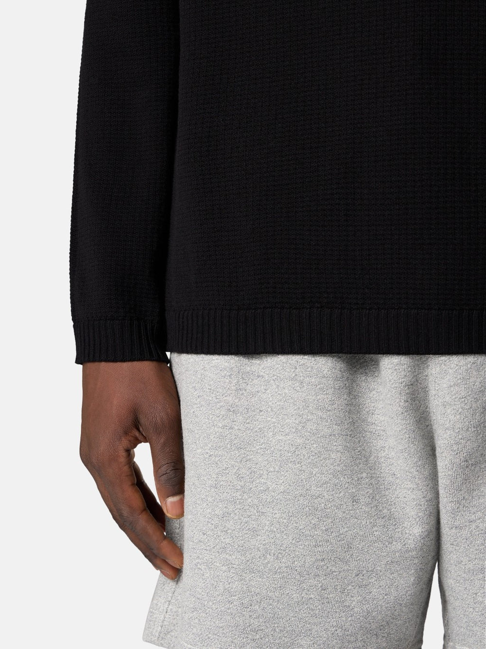 5100023 MICRO STITCH SOFT ORGANIC COTTON Loose-fit crewneck jumper with ribbed trims