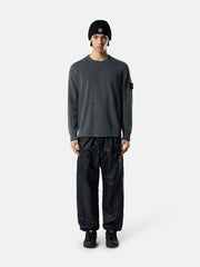 5100033 PLATED RIB COTTON BOUCLÉ Loose-fit crewneck jumper with raglan sleeves