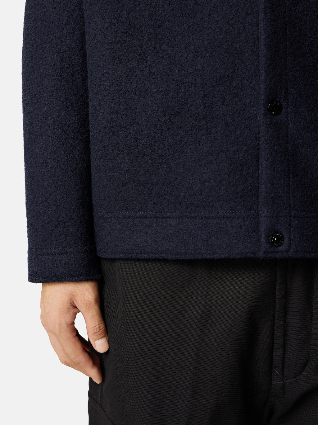 5100058 FELTED RWS WOOL Button-up shirt with chest pockets and snap fastening