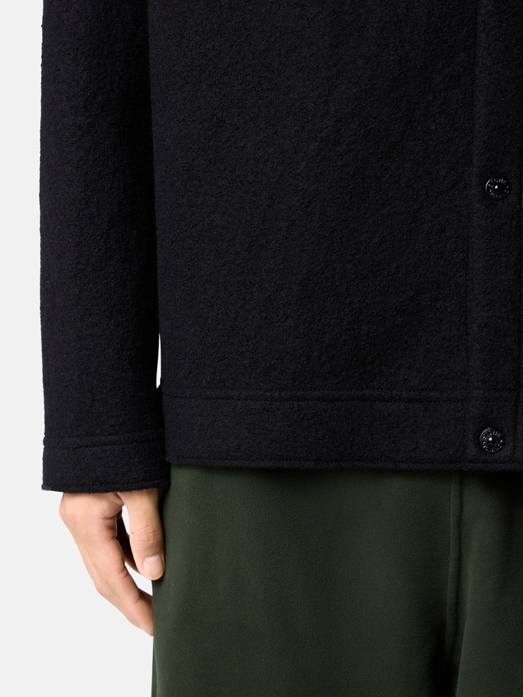 5100058 FELTED RWS WOOL Button-up shirt with chest pockets and snap fastening