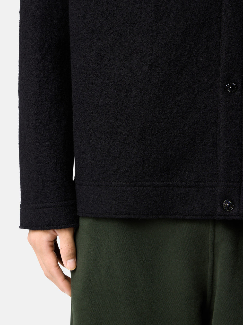 5100058 FELTED RWS WOOL Button-up shirt with chest pockets and snap fastening