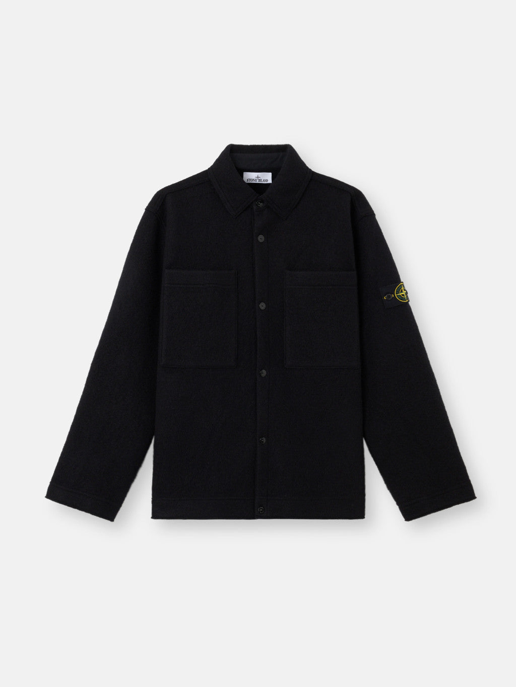 5100058 FELTED RWS WOOL Button-up shirt with chest pockets and snap fastening