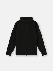 5100077 CASHMERE_STONE ISLAND GHOST Hooded zip-up jumper with raglan sleeves and ribbed trims