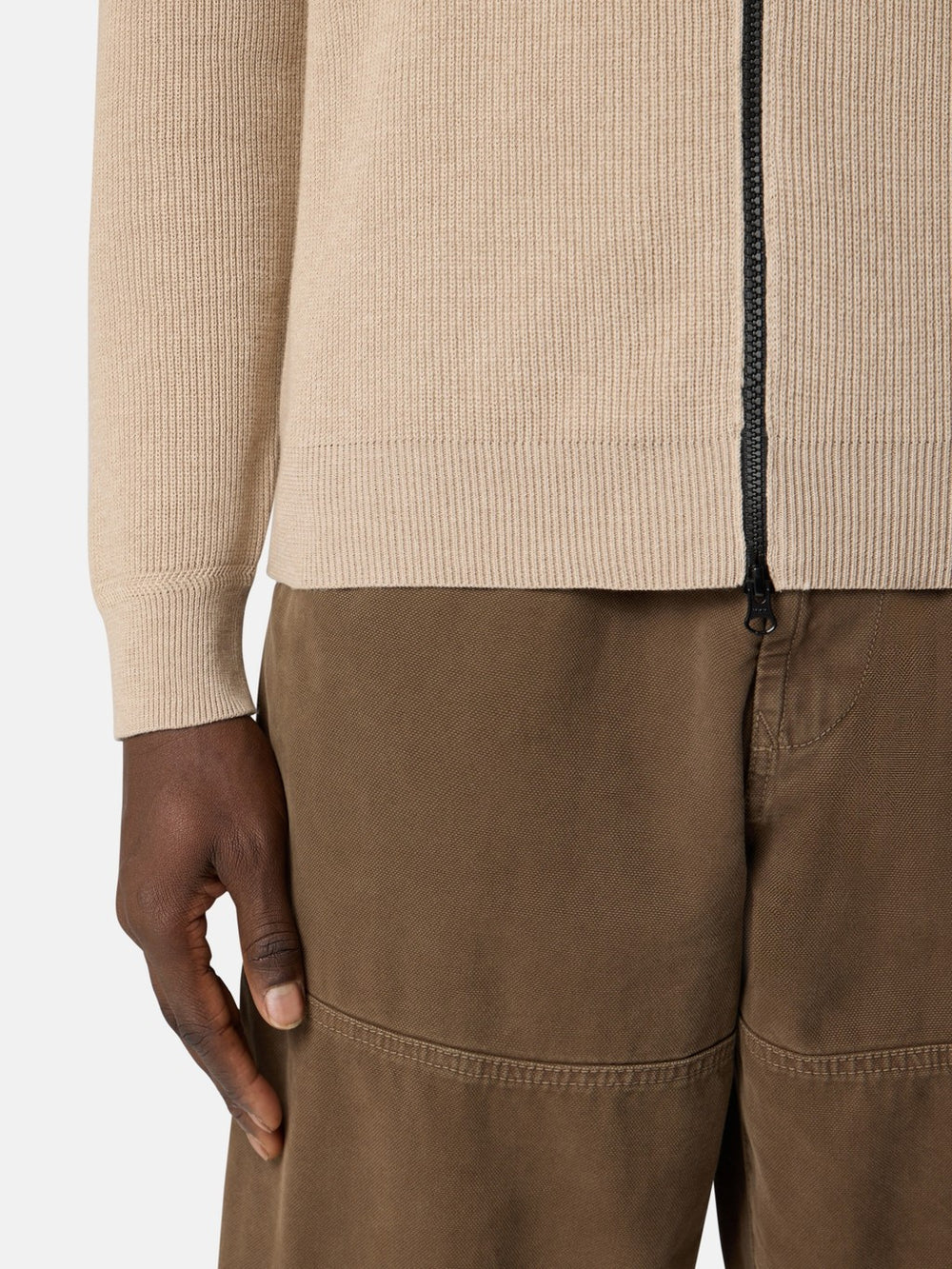 5100126 RIBBED SOFT ORGANIC COTTON Regular-fit zip-up jumper