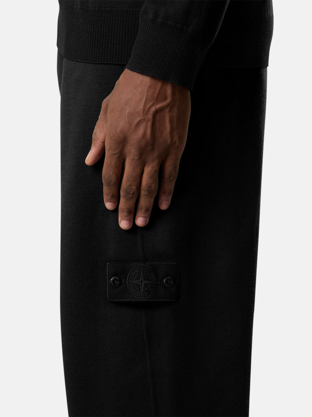 6200009 COTTON WOOL FLEECE_STONE ISLAND GHOST Regular-fit joggers with snap pockets and elasticated waistband