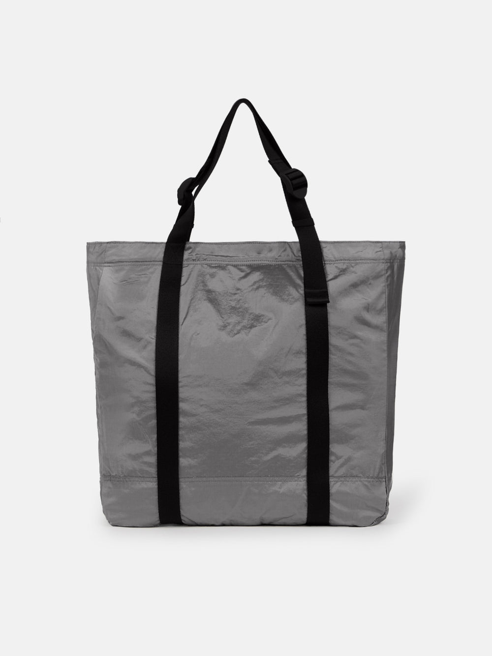 9200013 COATED NYLON METAL IN ECONYL® Tote bag with front zip pocket and ripstop lining