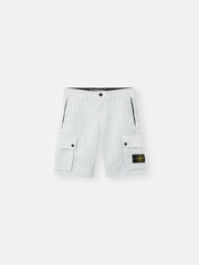 L100019 STRETCH ORGANIC COTTON TWILL Slim-fit cargo Bermuda shorts with zip pockets